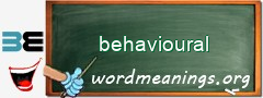 WordMeaning blackboard for behavioural
